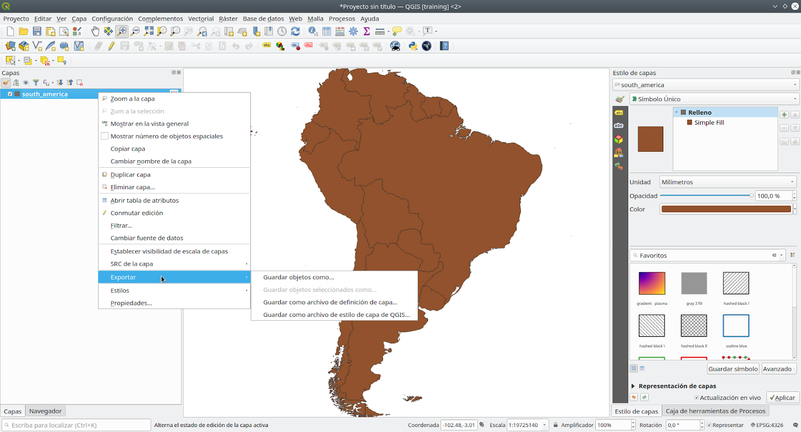 Exporting a layer from QGIS