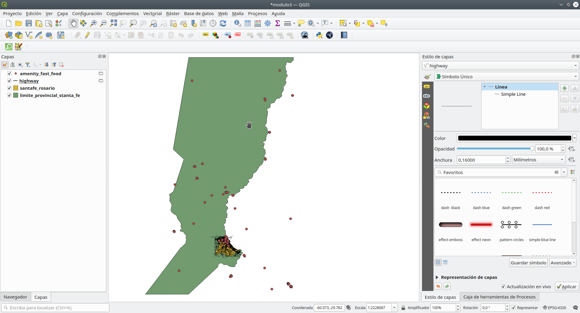 Fast food locations loaded from OSM