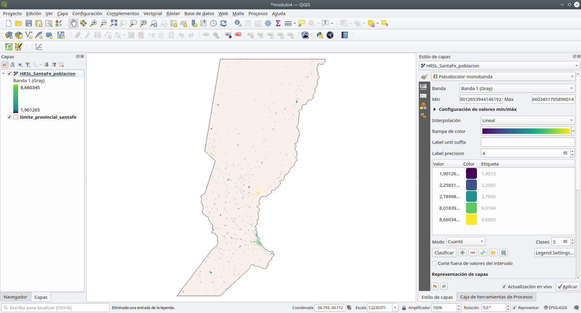 The expected initial workspace