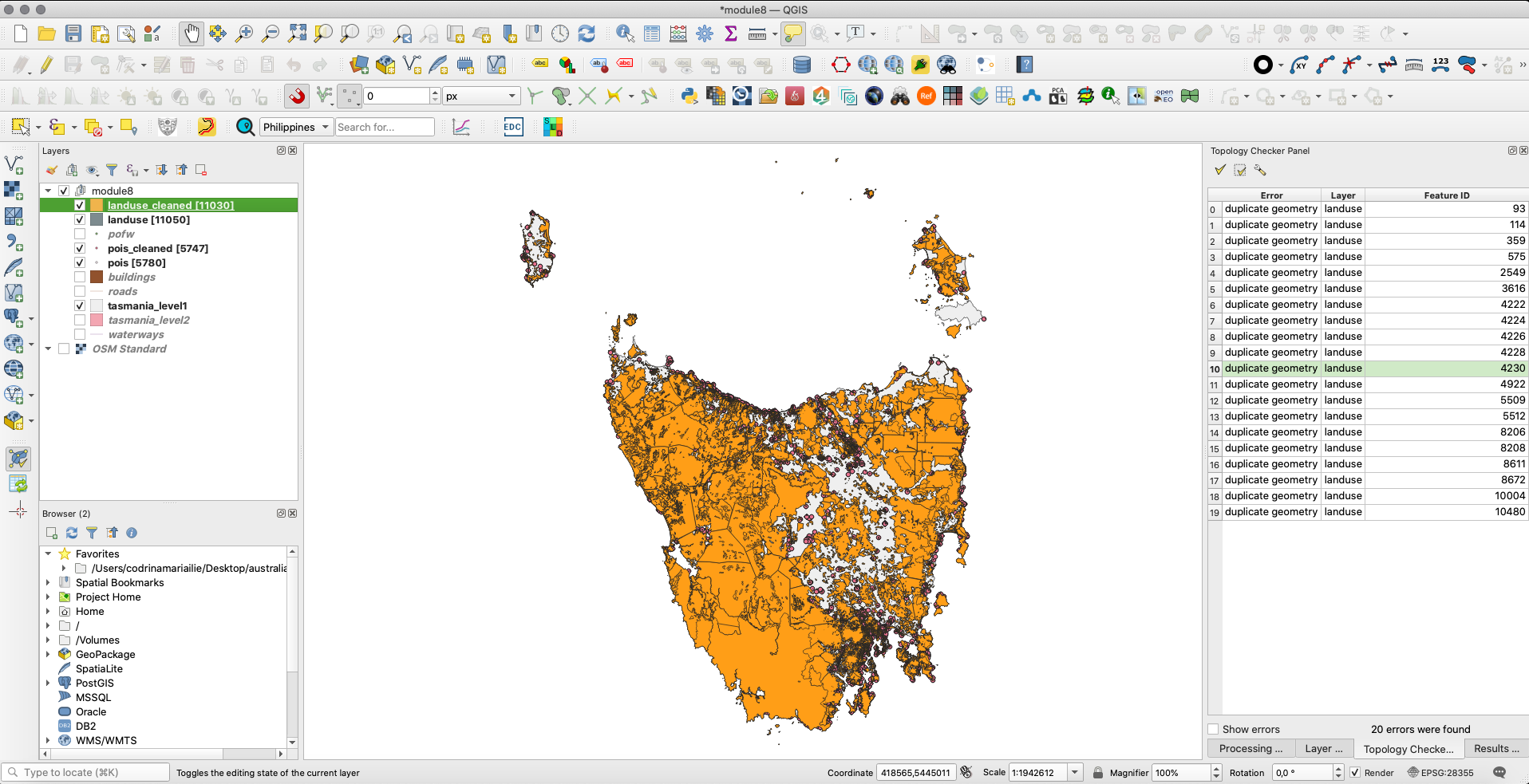 Results of Delete duplicate geometries