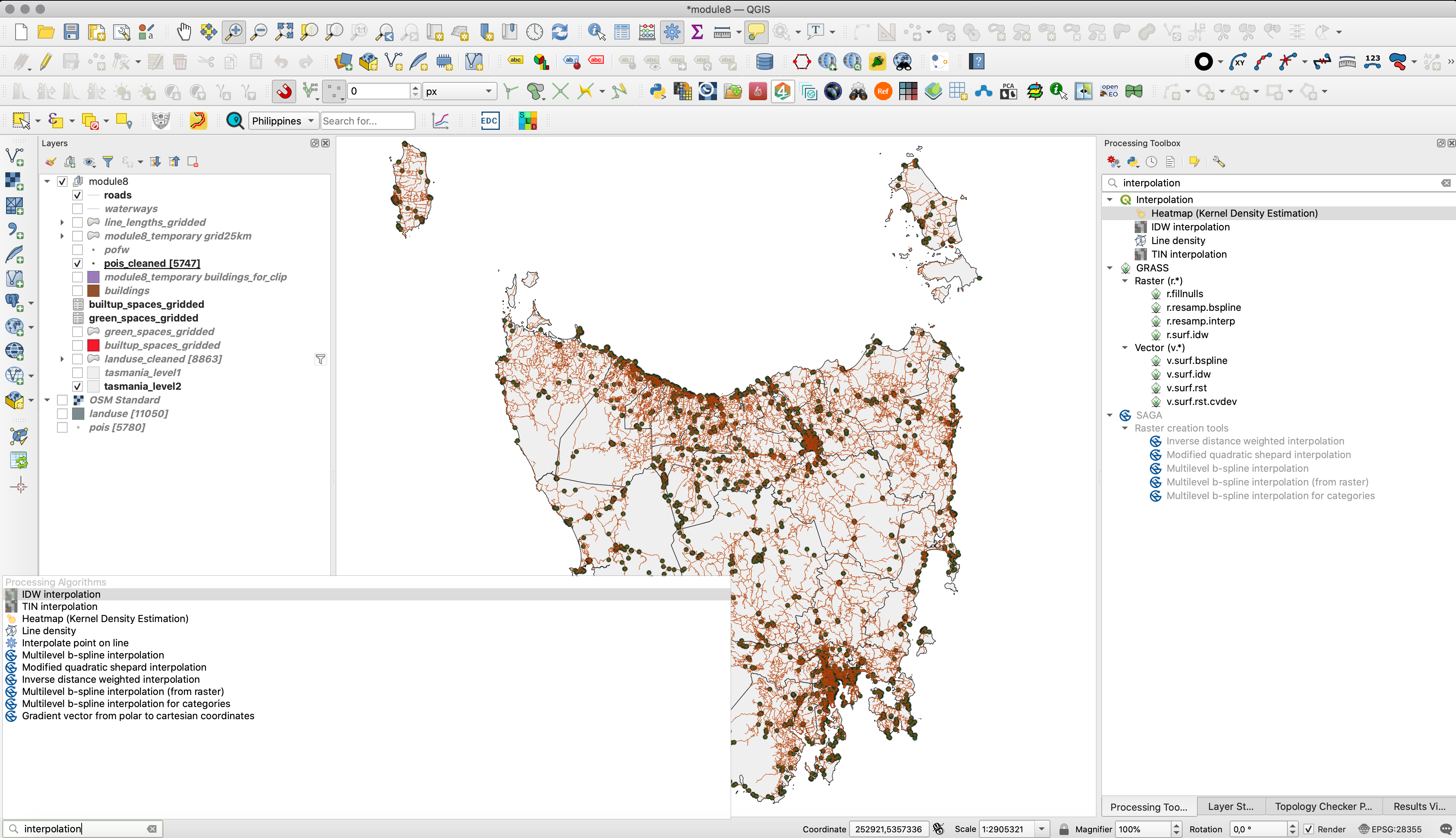 Interpolation methods available in QGIS