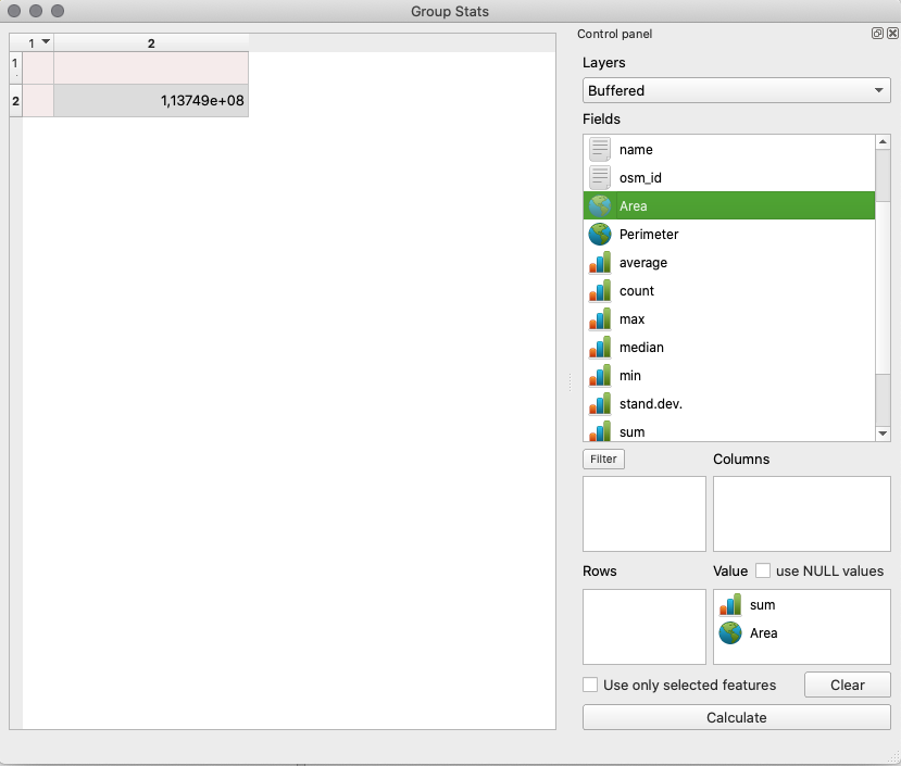 Calculate area for the newly obtained layer, then calculate using GroupStats the total sum