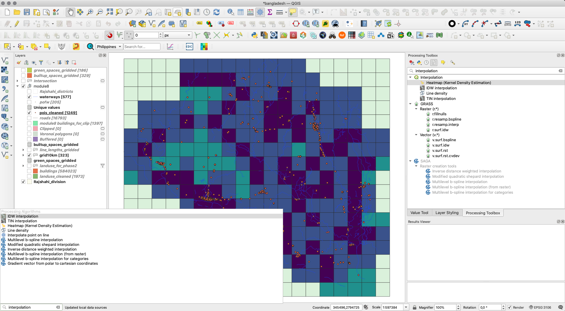 Interpolation methods available in QGIS