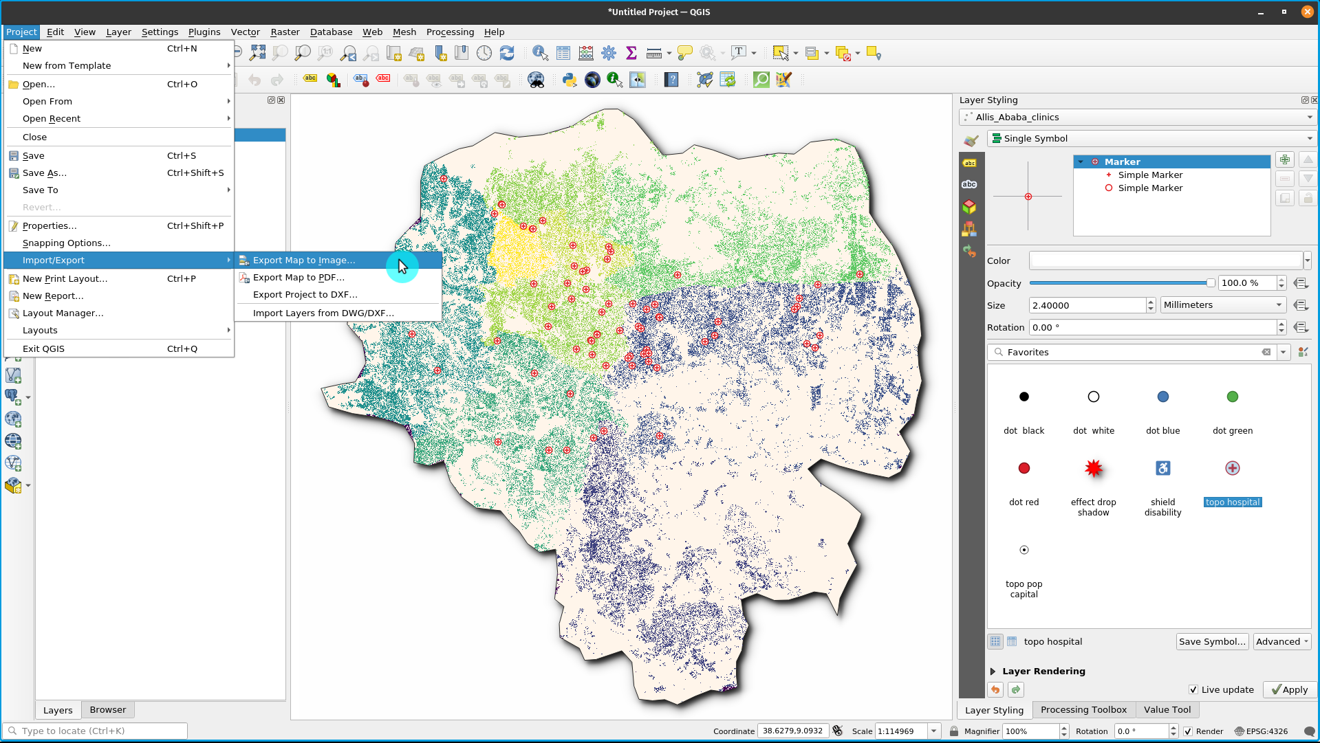 Exporting the map canvas as image