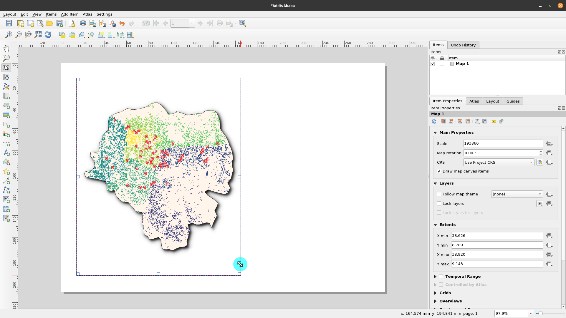 Add map to Print Layout