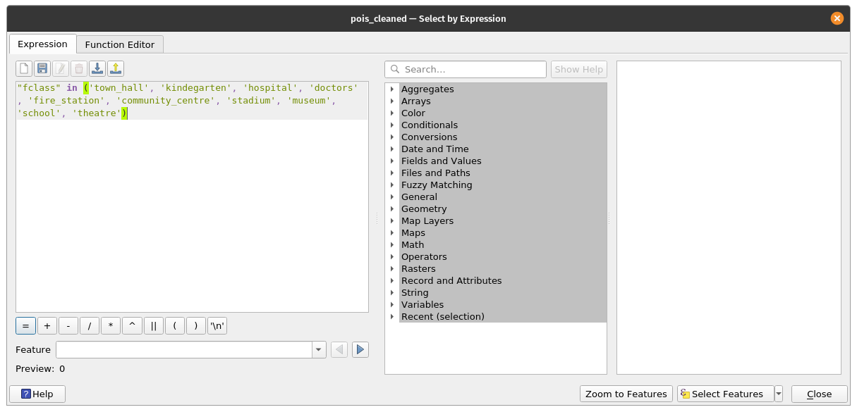 Selecting public POIs