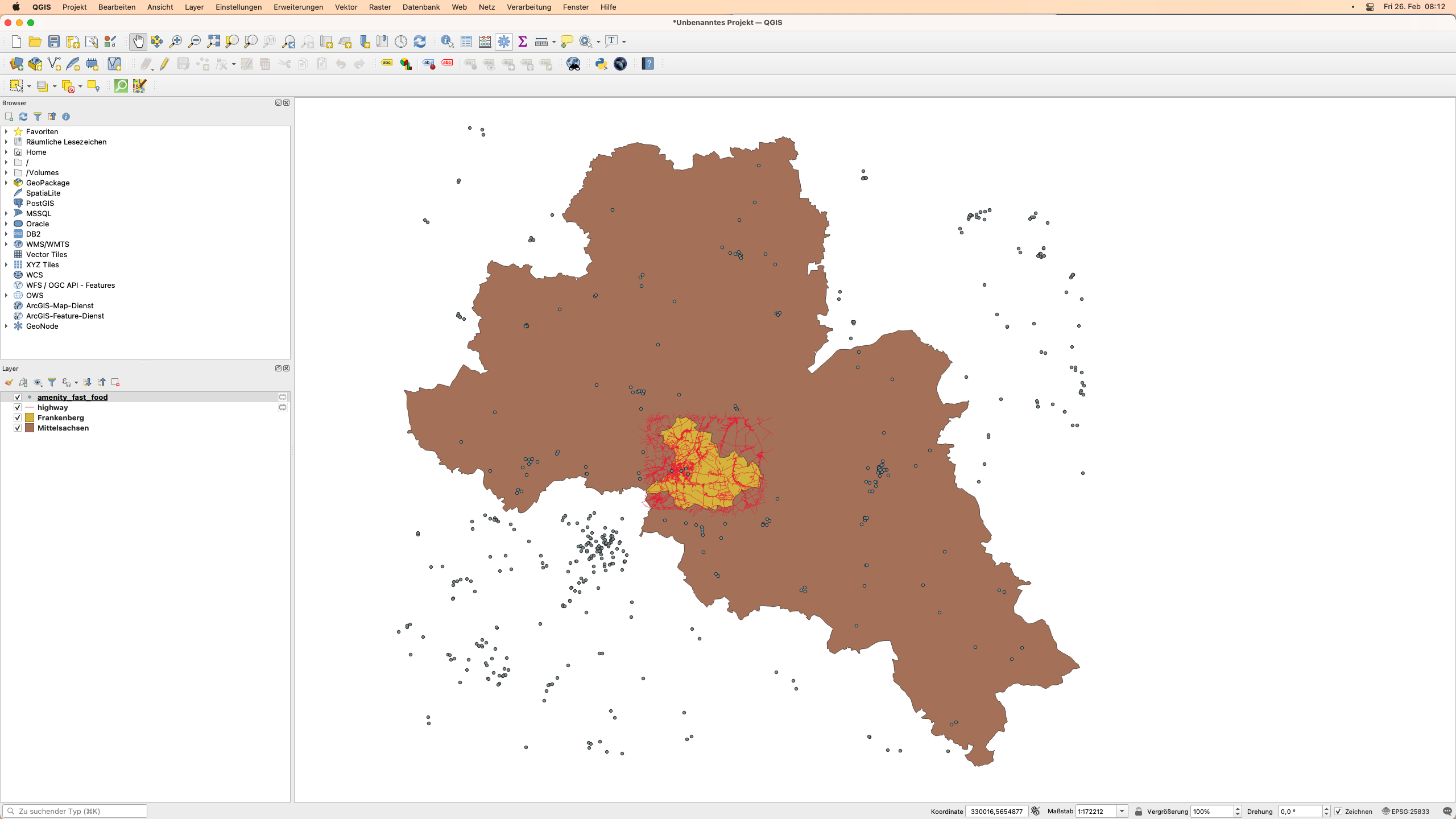 Fast-Food Standorte aus OSM