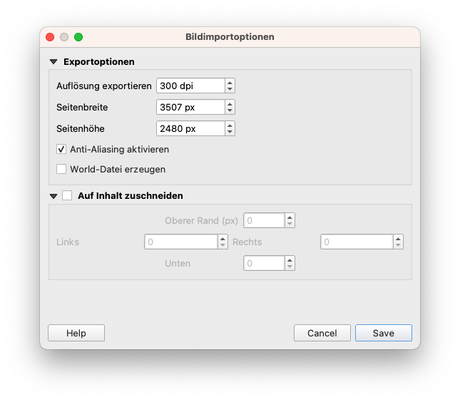 Exportparameter