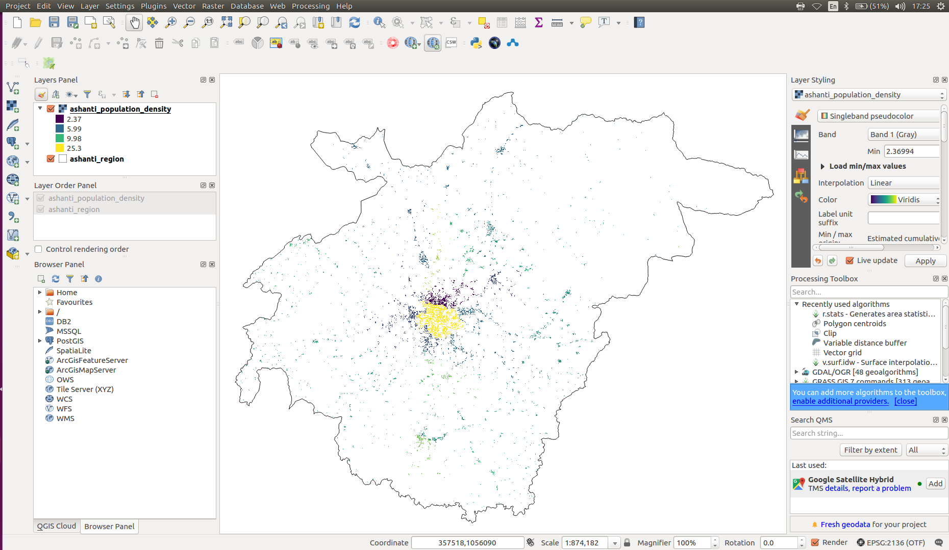 The expected initial workspace