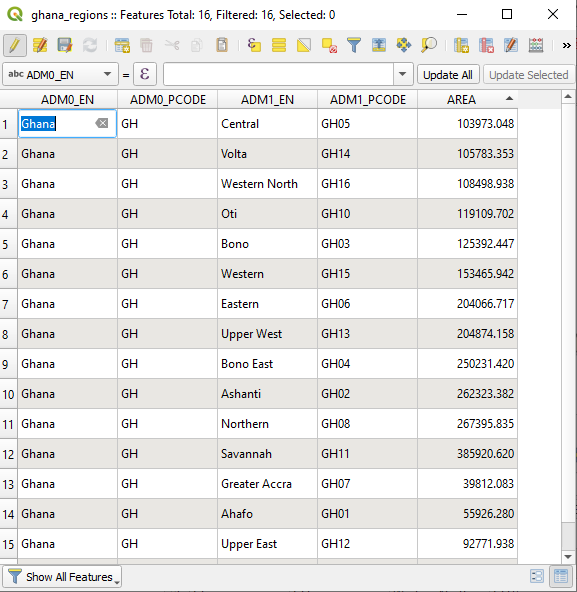 New attribute table with new field and attributes