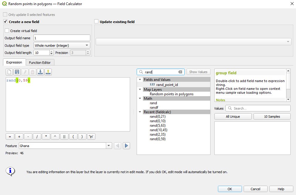 Creating random values within specified limits