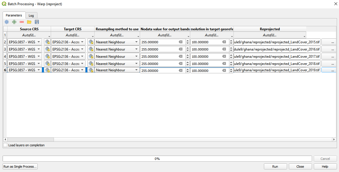 Autofill output names