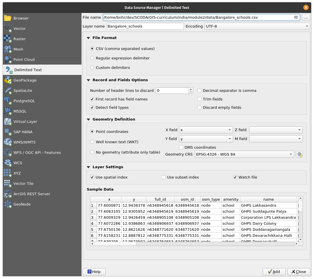 Loading a CSV file