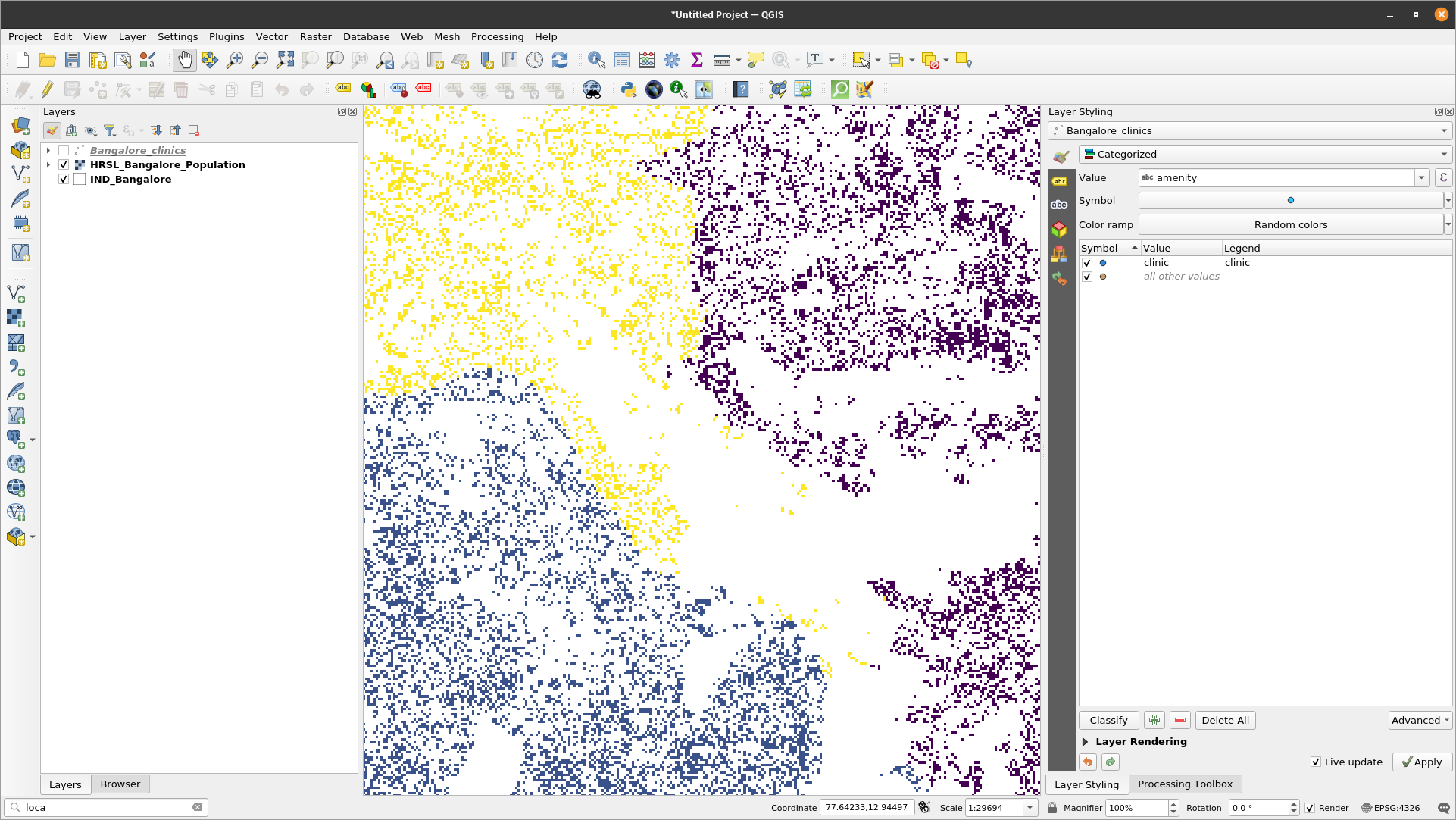 Zoomed-in map