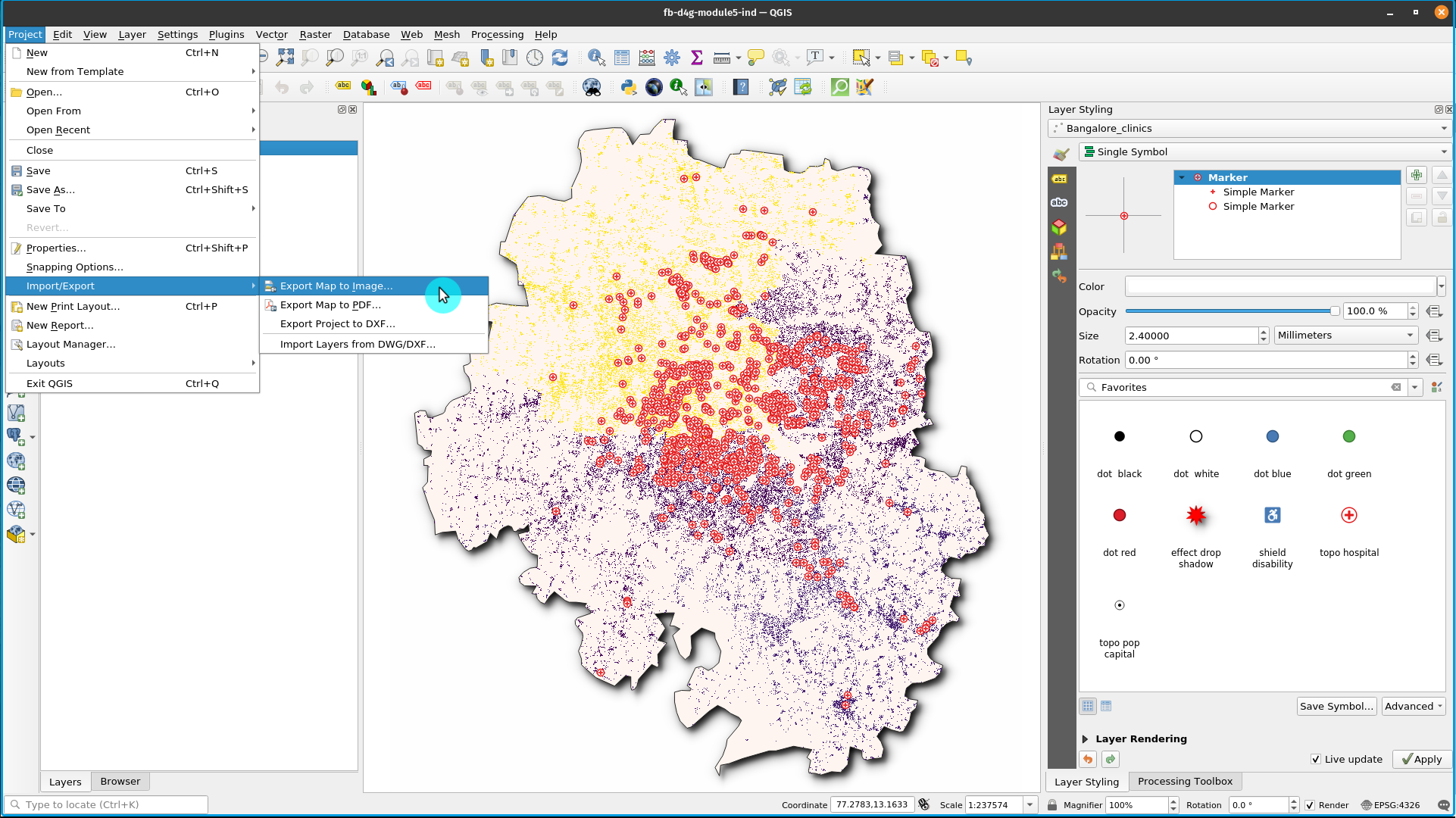 Exporting the map canvas as image