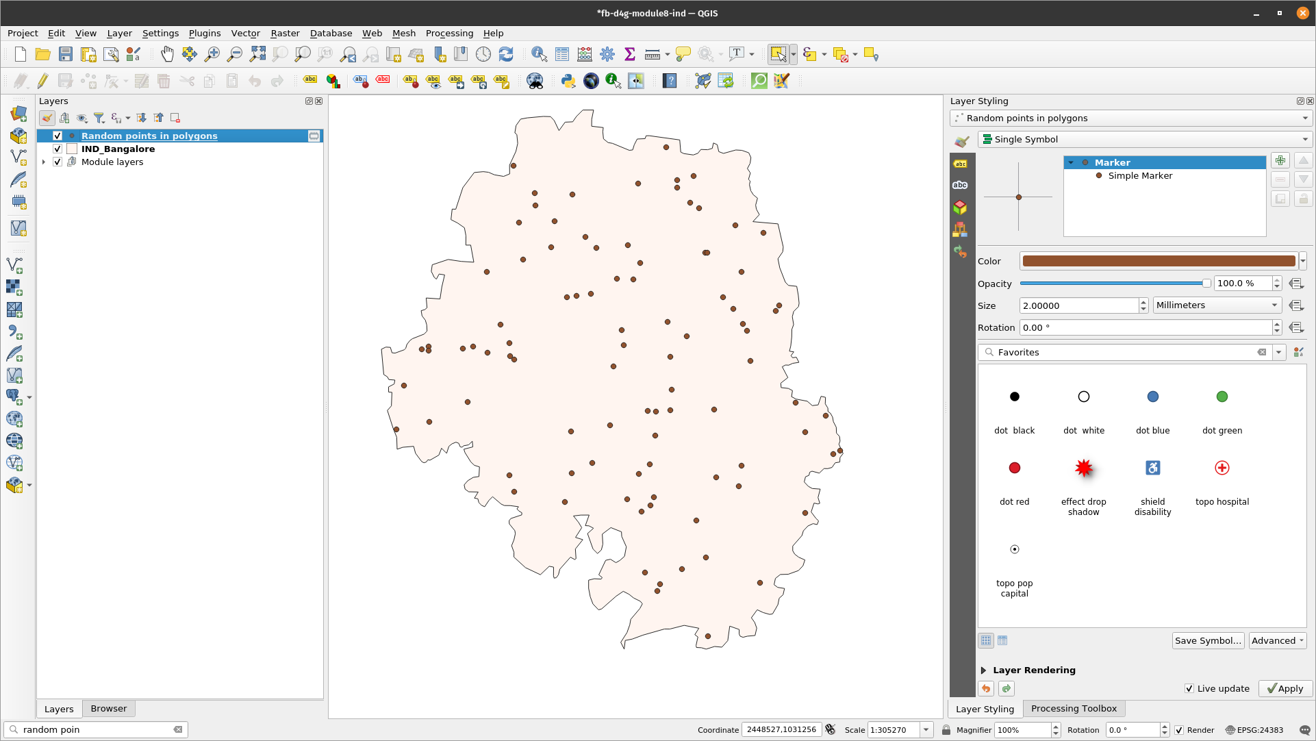 Point data layer - randomly created within specified polygons