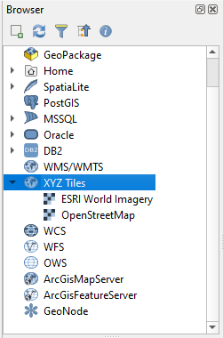 ESRI World Imagery added to the Browser Panel