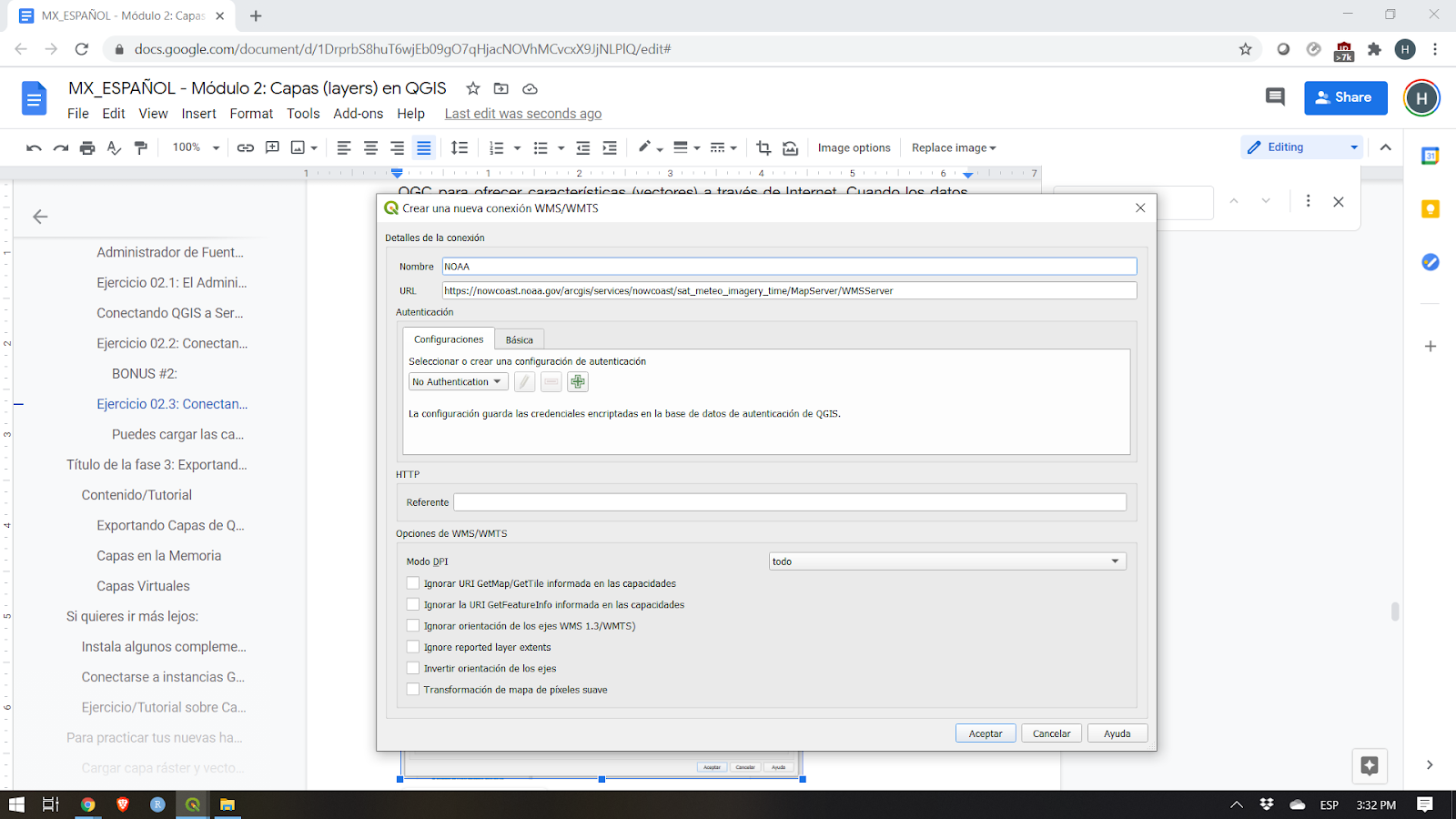 Creating a new WMS/WMTS Connection