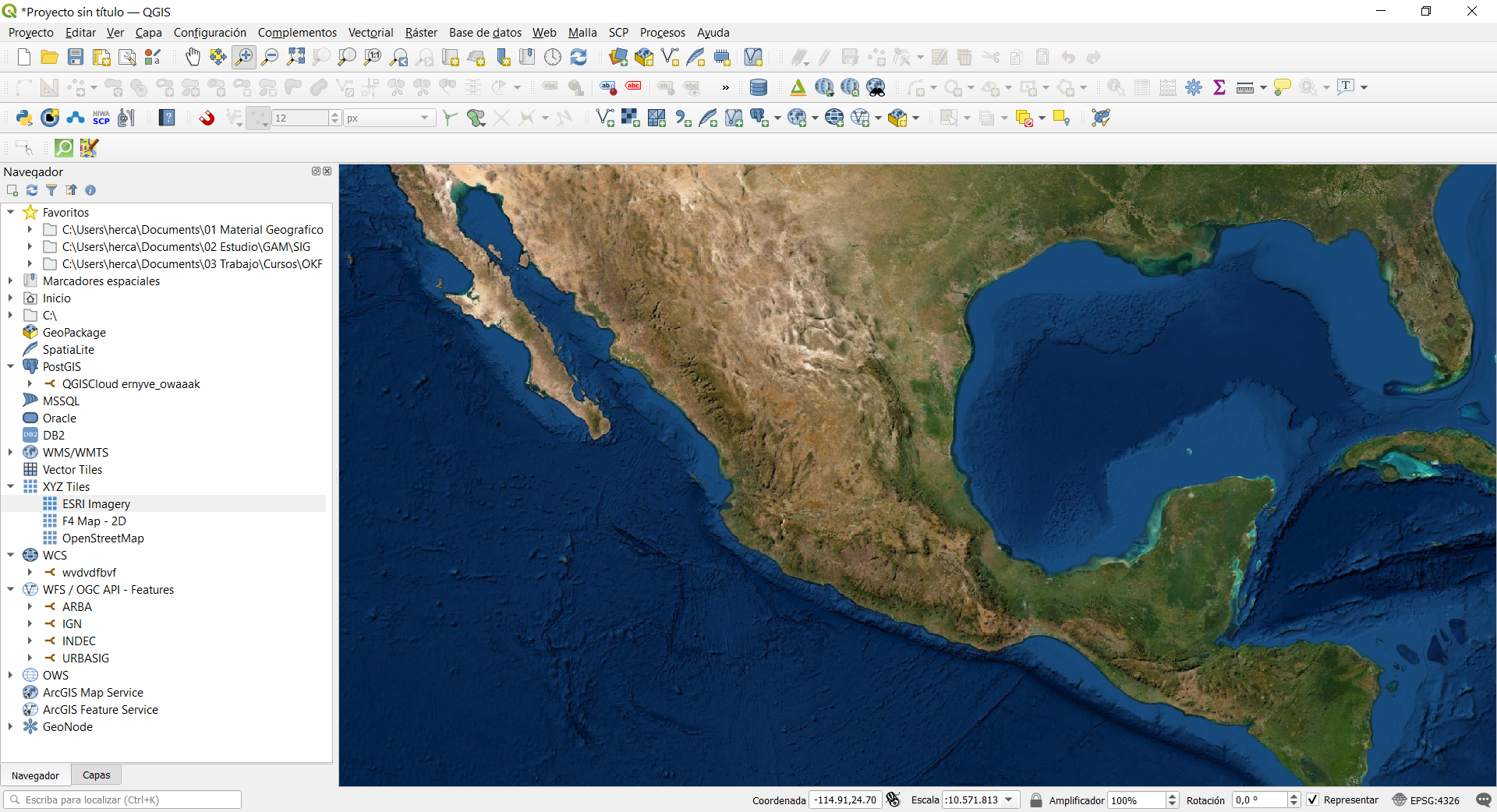 ESRI World Imagery loaded in QGIS