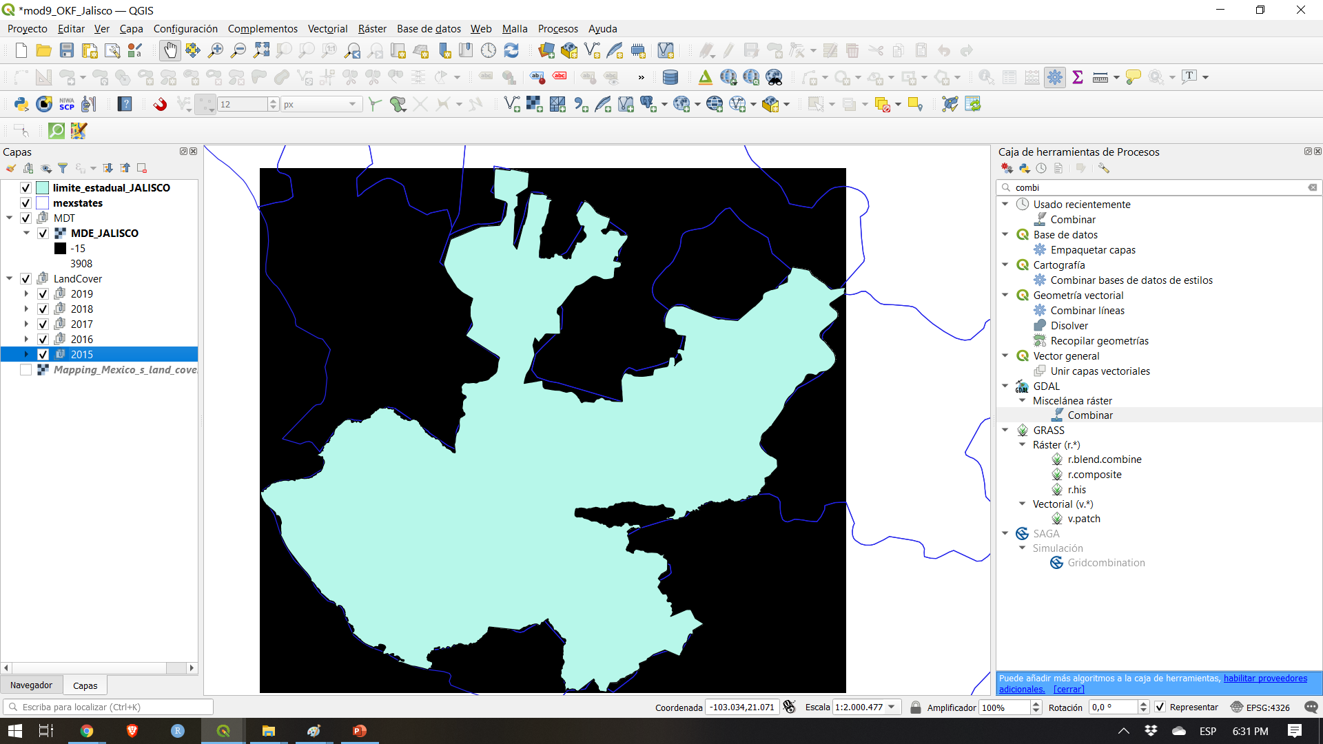 Mosaic of all DSM files corresponding to our work region