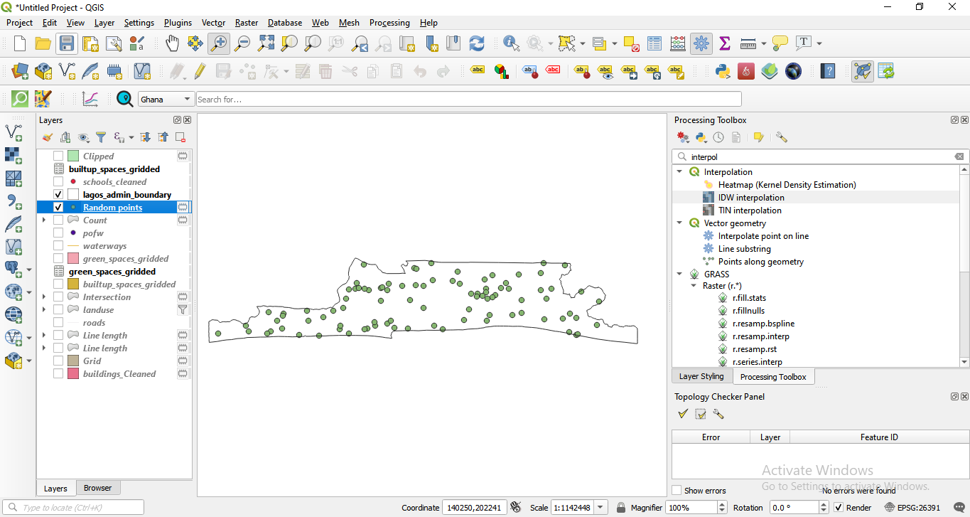 Point data layer - randomly created within specified polygons