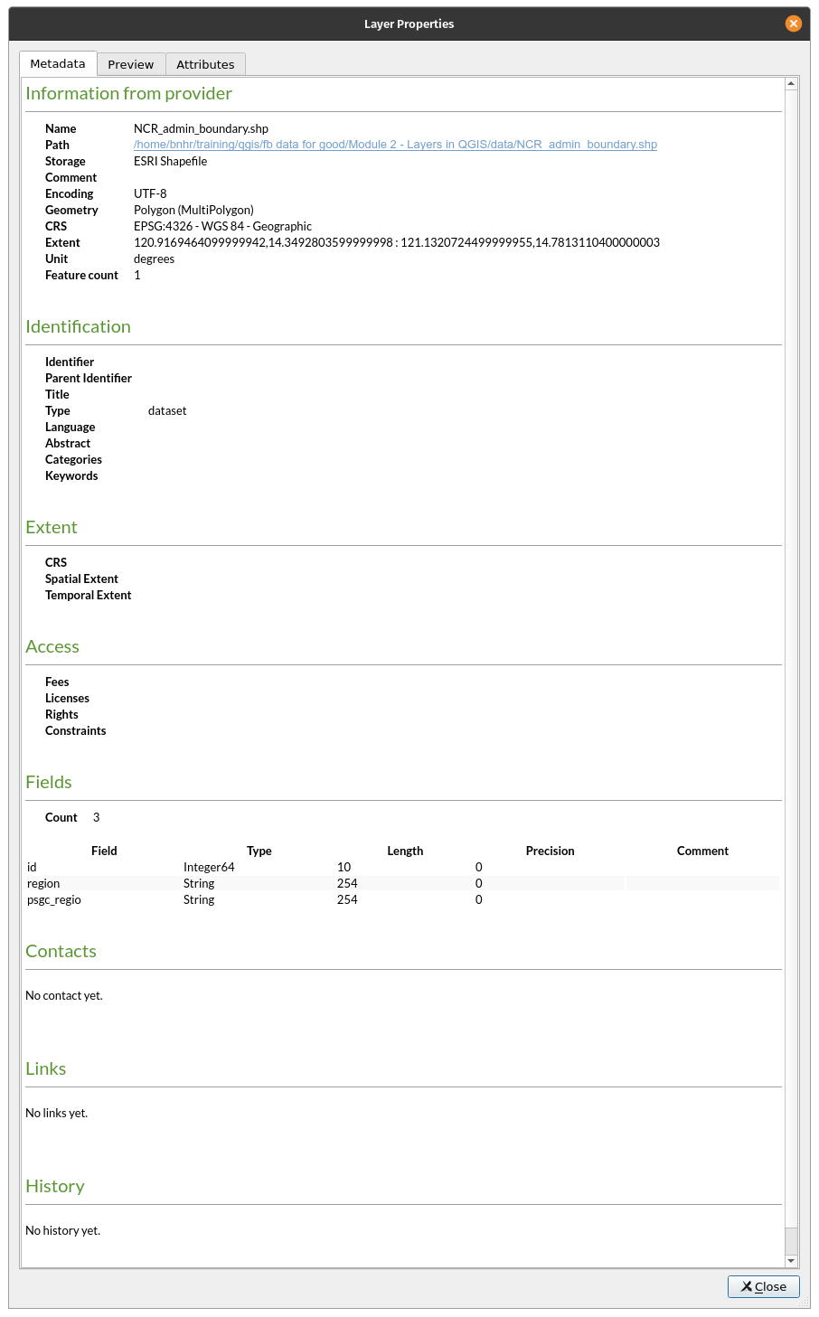 Layer Properties from Browser Panel