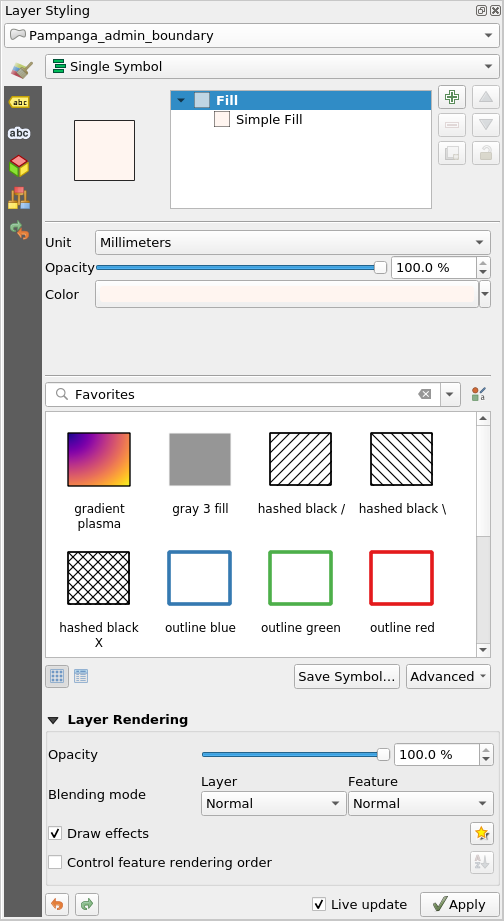 Layer Properties window and Symbology menu