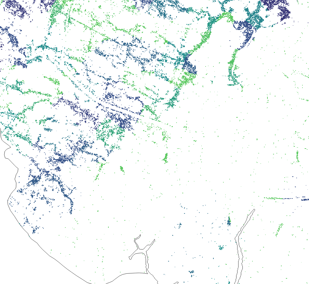 Zoomed-in map