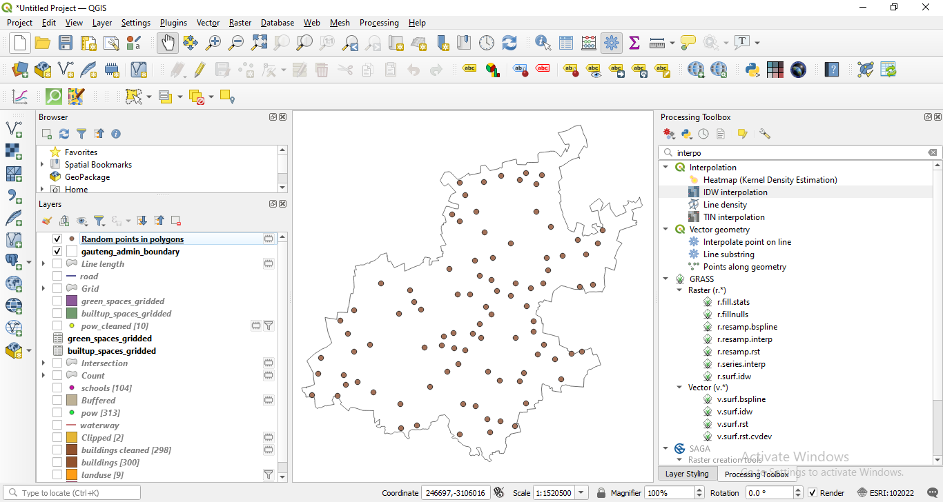 Point data layer - randomly created within specified polygons