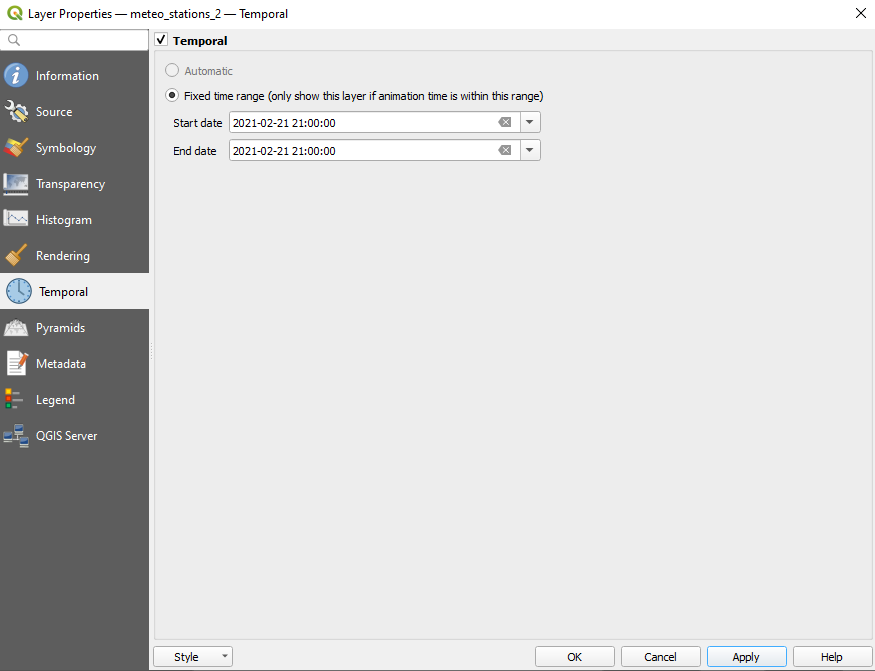 Setting temporal information to the raster dataset (7)