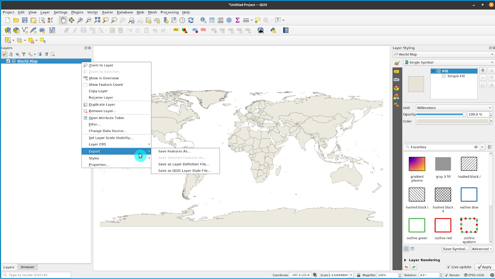 Exporting a layer from QGIS