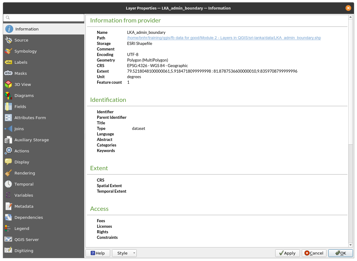 Information properties of the LKA_admin_boundary layer