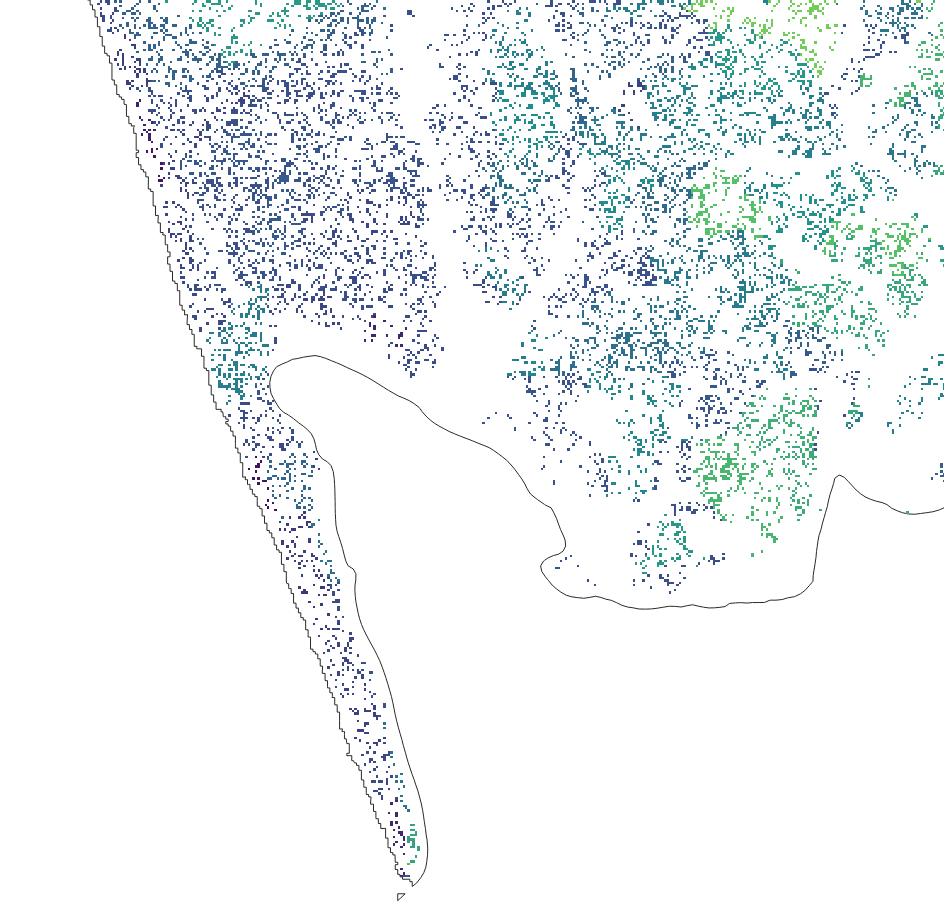 Zoomed-in map