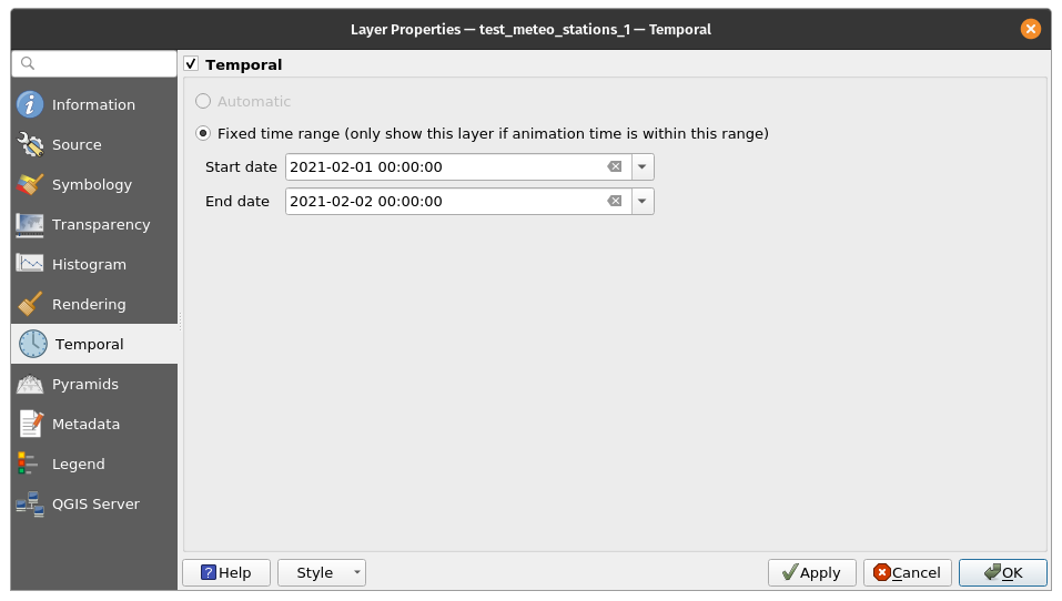 Setting temporal information to the raster dataset (1)