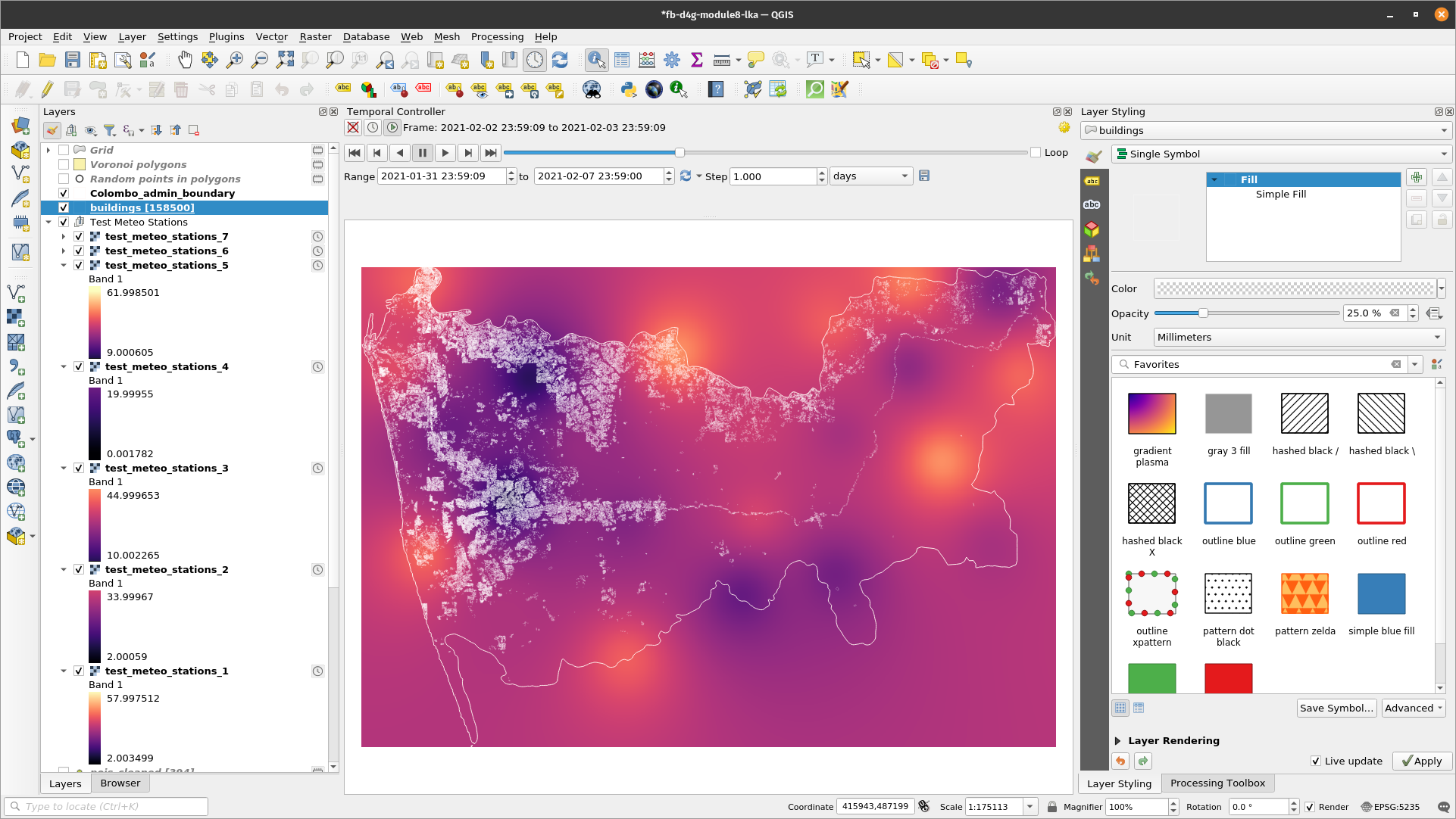 Selecting other layers to be visible in the temporal animation