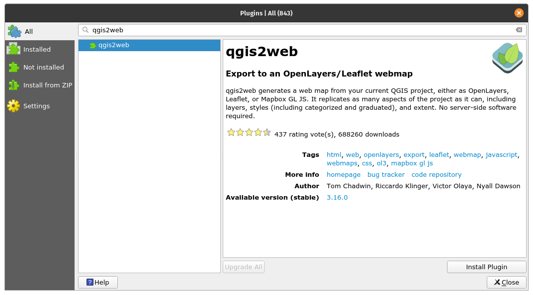 Qgis2web plugin