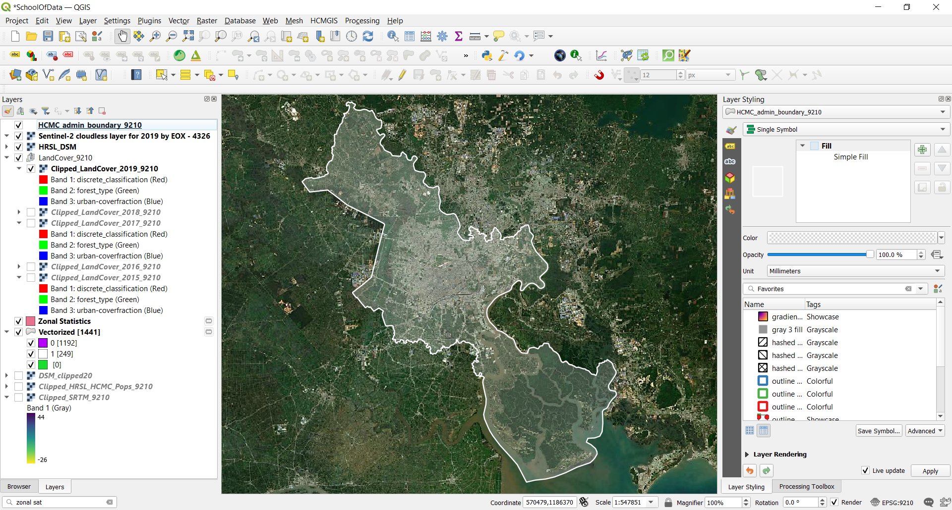 Sentinel-2 cloudless layer for 2019 by EOX - 4326 Cho Tp.HCM